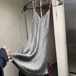 gray/silver slip dress